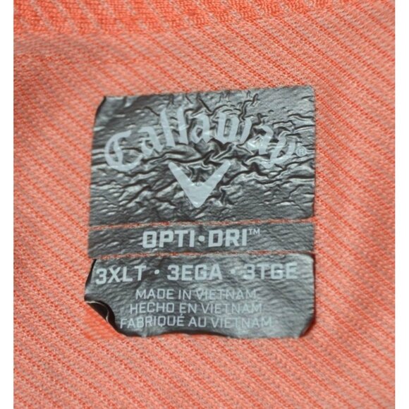 Callaway Opti Dri Mens Golfing Polo Shirt Size 2XLT Logo Stretch 1/4 Button - Picture 6 of 8